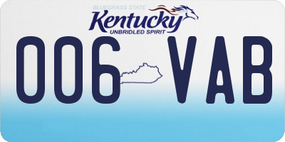 KY license plate 006VAB