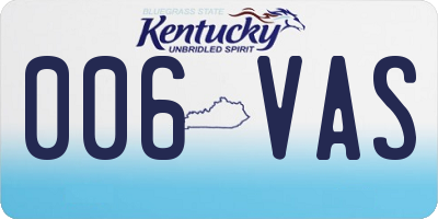 KY license plate 006VAS