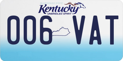 KY license plate 006VAT