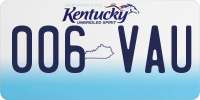 KY license plate 006VAU