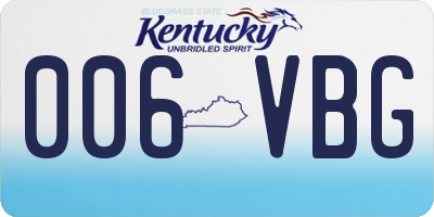 KY license plate 006VBG