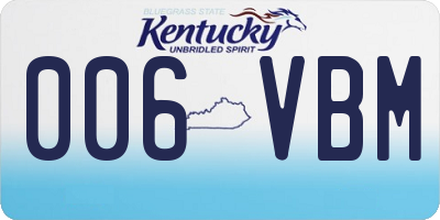 KY license plate 006VBM