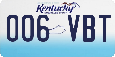 KY license plate 006VBT