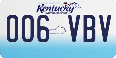 KY license plate 006VBV