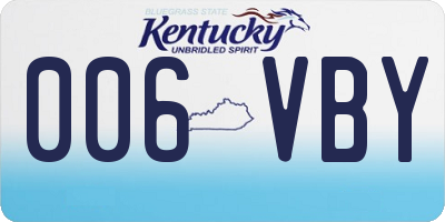 KY license plate 006VBY