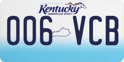 KY license plate 006VCB