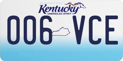 KY license plate 006VCE