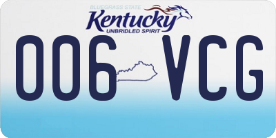 KY license plate 006VCG