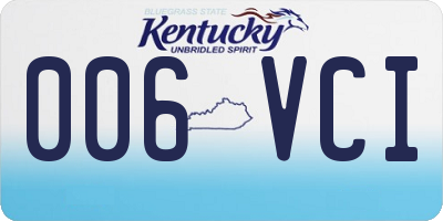 KY license plate 006VCI