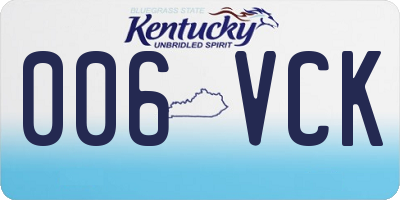 KY license plate 006VCK