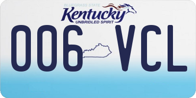 KY license plate 006VCL