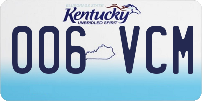 KY license plate 006VCM