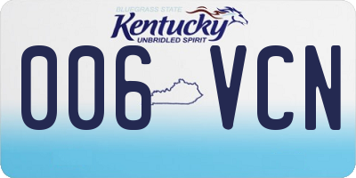 KY license plate 006VCN