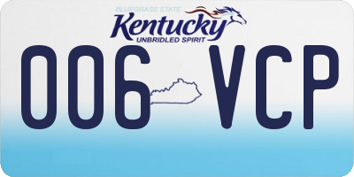 KY license plate 006VCP