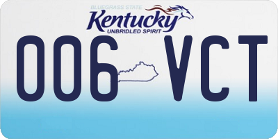KY license plate 006VCT