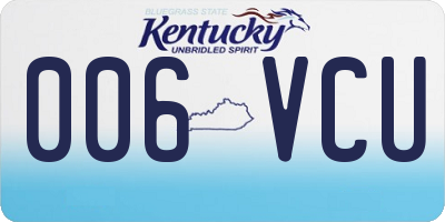 KY license plate 006VCU