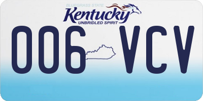 KY license plate 006VCV