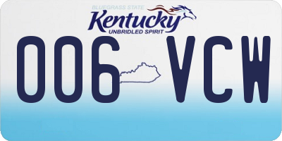 KY license plate 006VCW