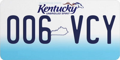 KY license plate 006VCY