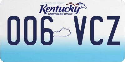 KY license plate 006VCZ