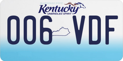 KY license plate 006VDF