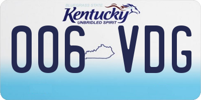 KY license plate 006VDG