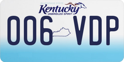 KY license plate 006VDP