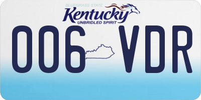 KY license plate 006VDR