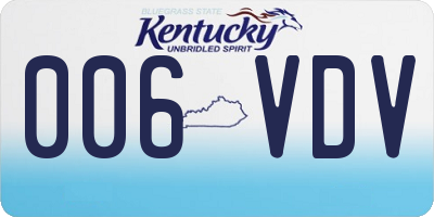 KY license plate 006VDV
