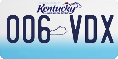 KY license plate 006VDX