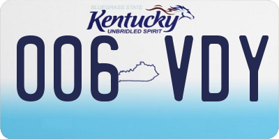 KY license plate 006VDY