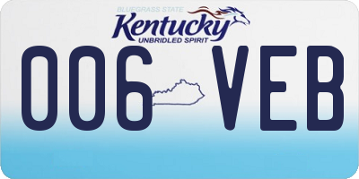 KY license plate 006VEB