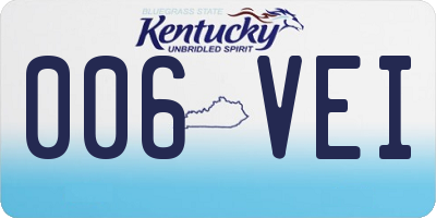 KY license plate 006VEI