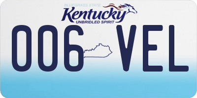 KY license plate 006VEL