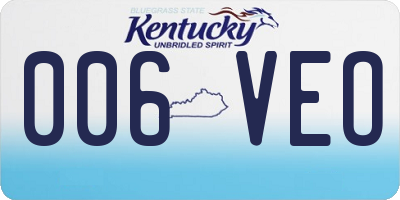 KY license plate 006VEO