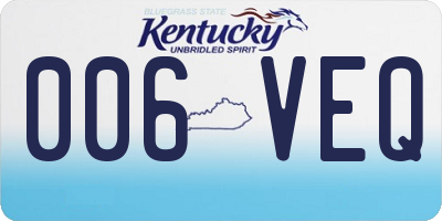 KY license plate 006VEQ