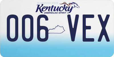 KY license plate 006VEX