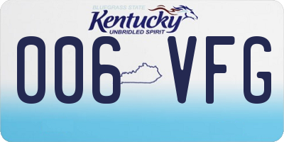 KY license plate 006VFG