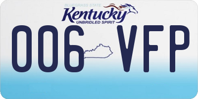 KY license plate 006VFP