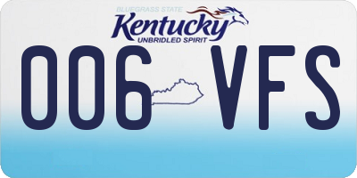 KY license plate 006VFS