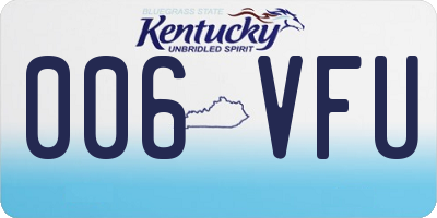 KY license plate 006VFU