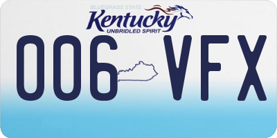 KY license plate 006VFX