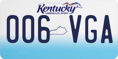 KY license plate 006VGA