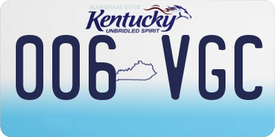 KY license plate 006VGC