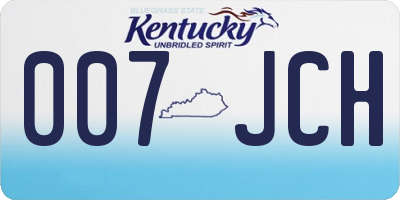 KY license plate 007JCH