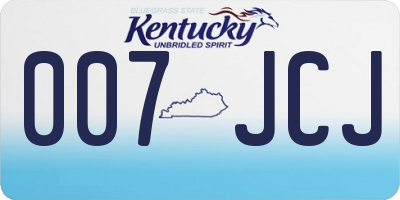 KY license plate 007JCJ