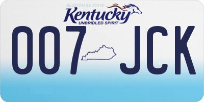 KY license plate 007JCK