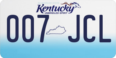 KY license plate 007JCL