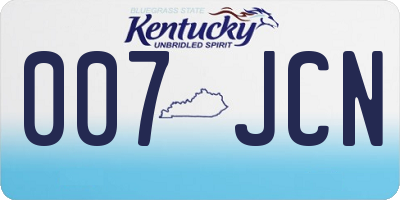 KY license plate 007JCN