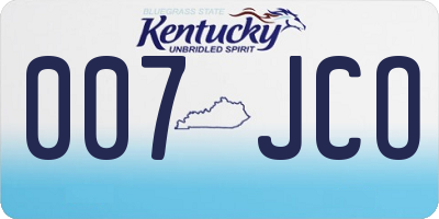 KY license plate 007JCO